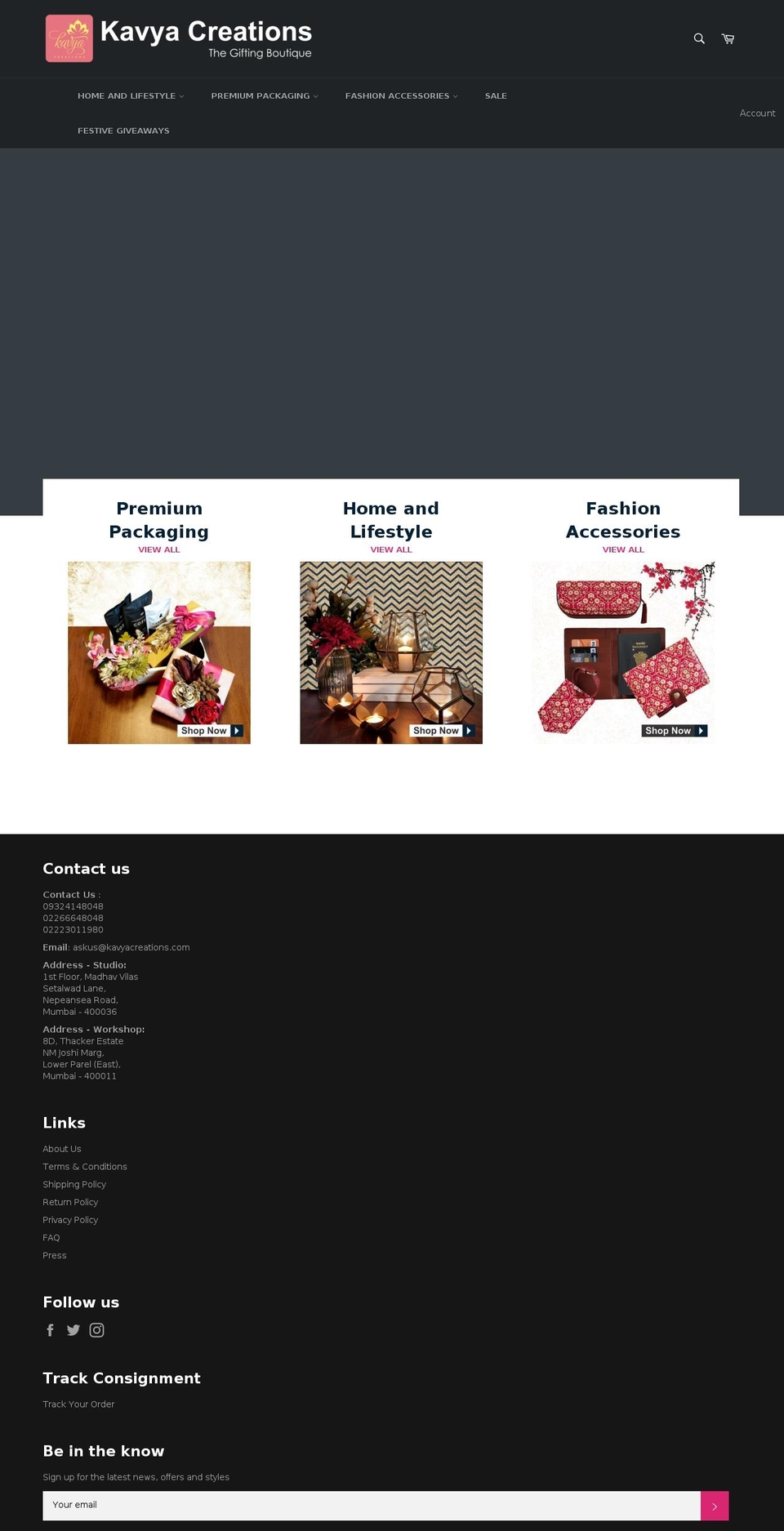 Final Design \u0026 Layout Shopify theme site example kavyacreations.co