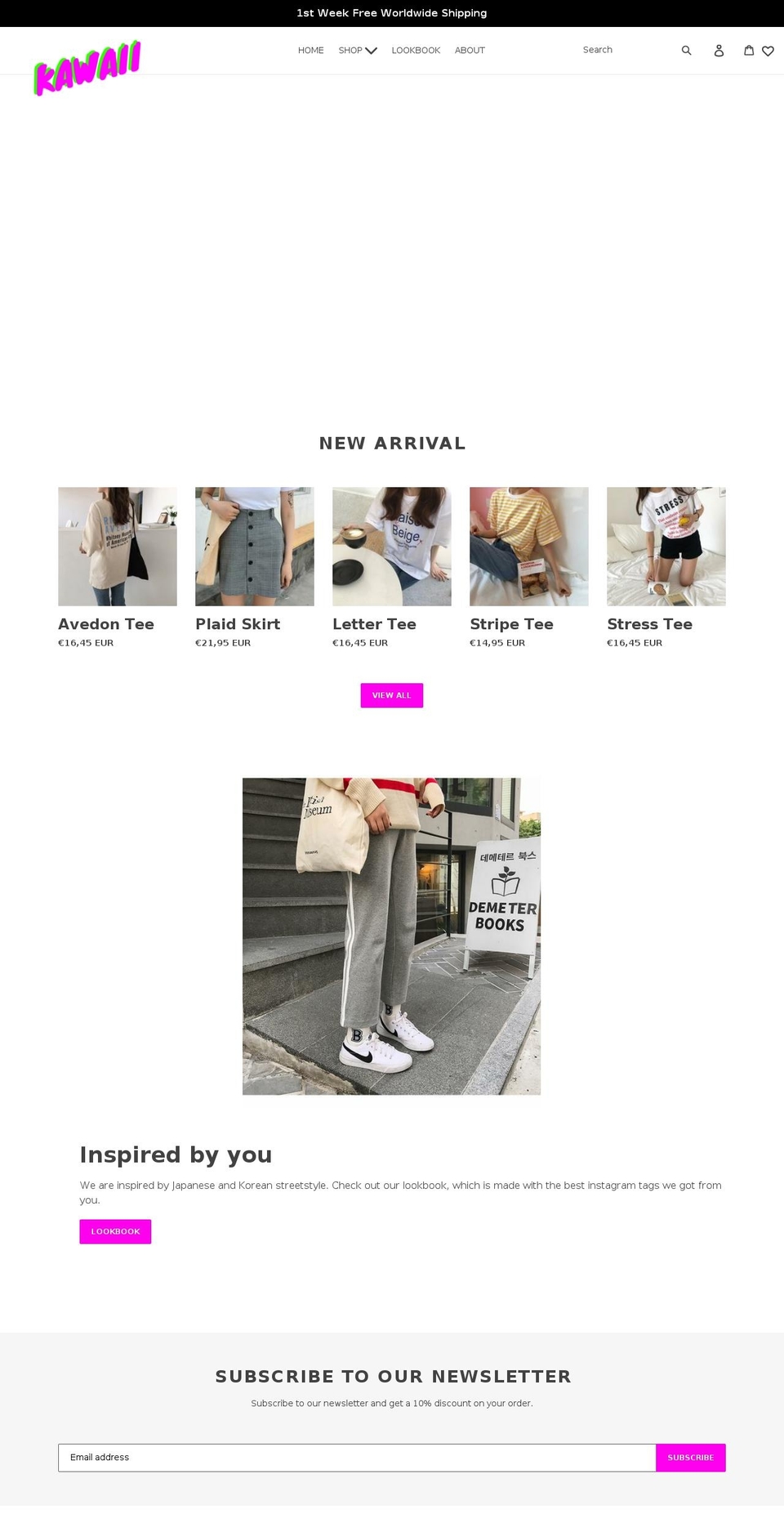 kawaii-clothing.com — Shopify storefront screenshot