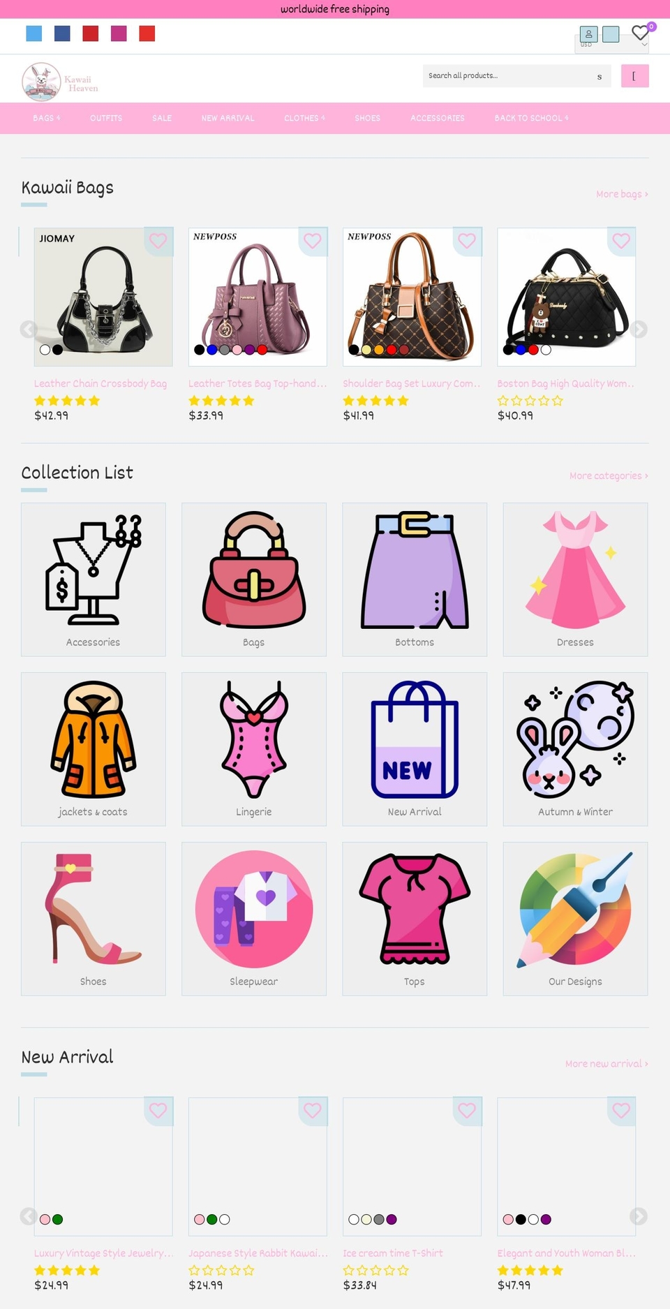 kawaii-heaven.com shopify website screenshot