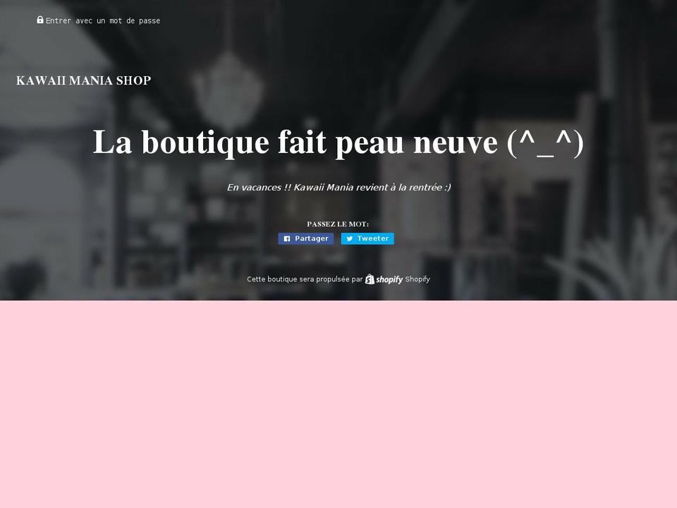 kawaii-mania.com shopify website screenshot
