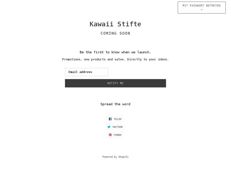 kawaii-stifte.ch shopify website screenshot
