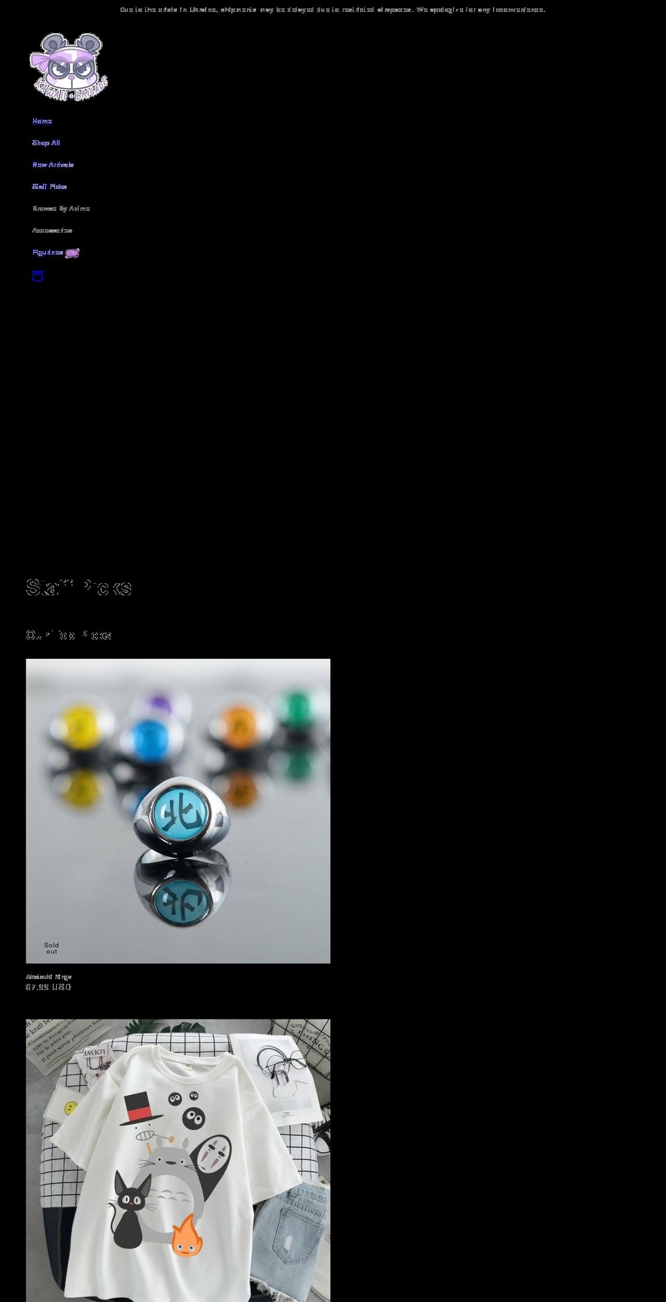 kawaiibrigade.com shopify website screenshot