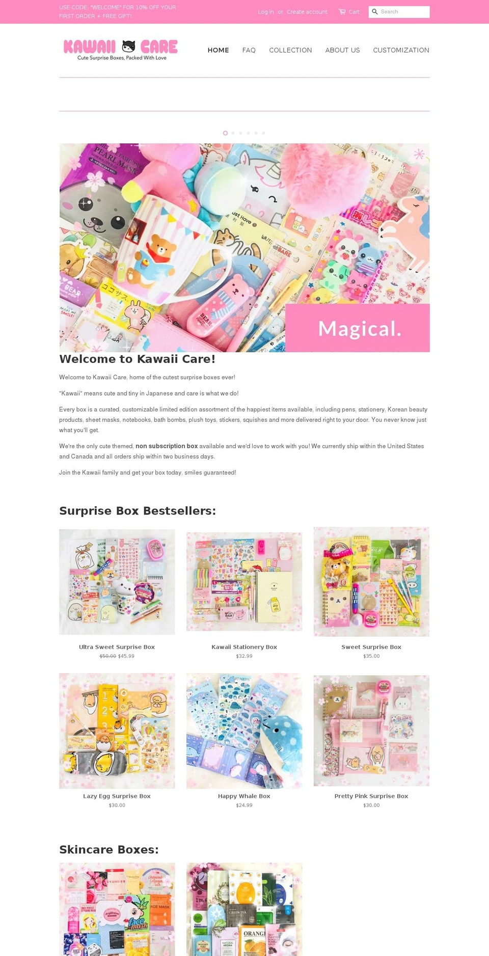 kawaiicare.com — Shopify storefront screenshot