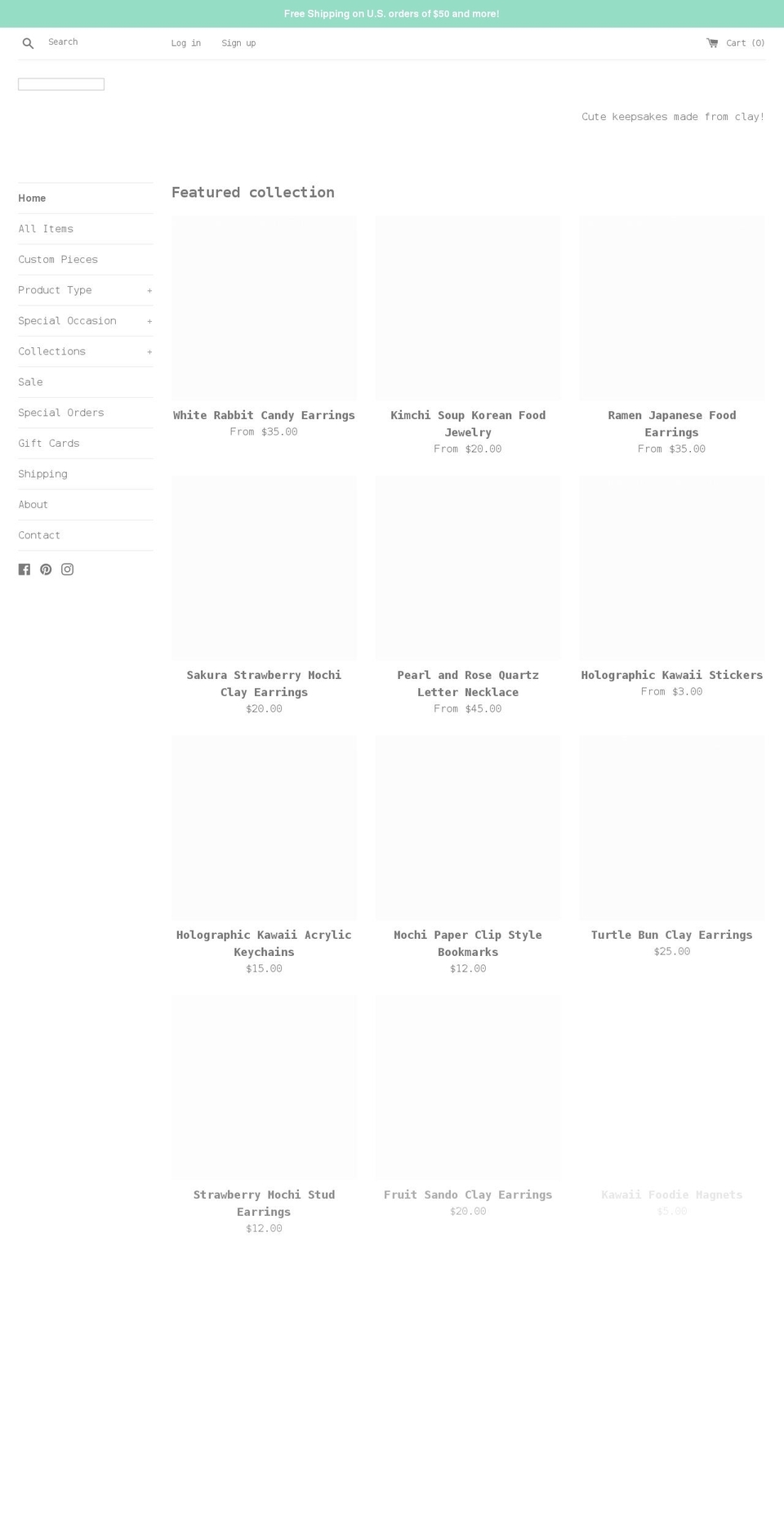 kawaiicraftshop.com shopify website screenshot