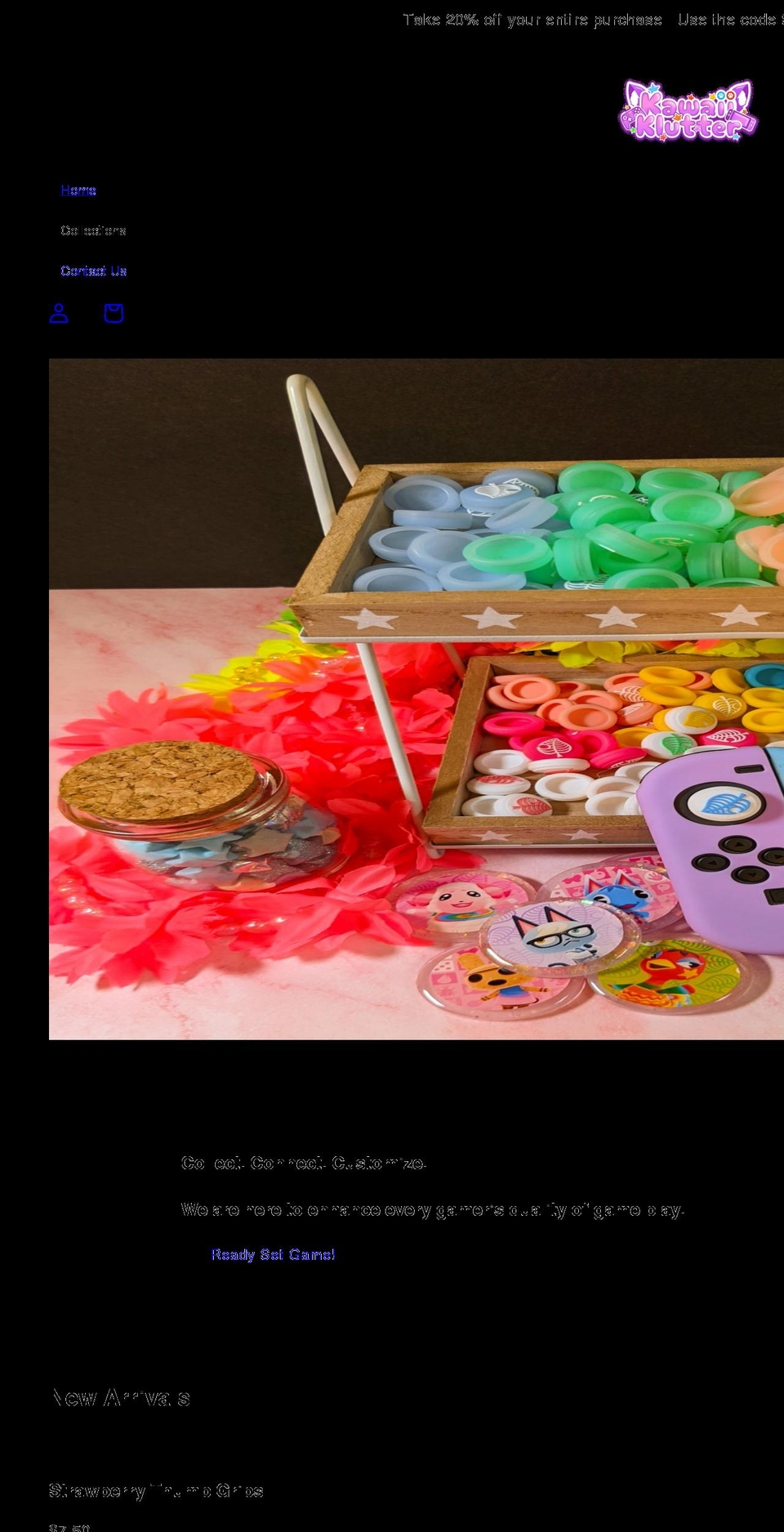 kawaiiklutter.com shopify website screenshot