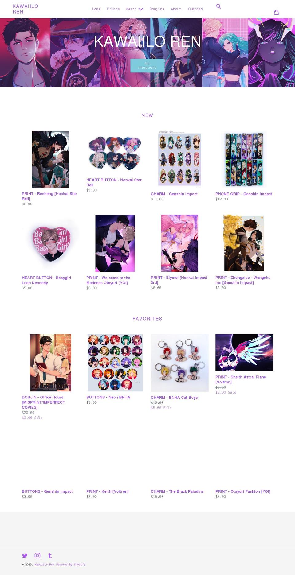 kawaiilo.com shopify website screenshot
