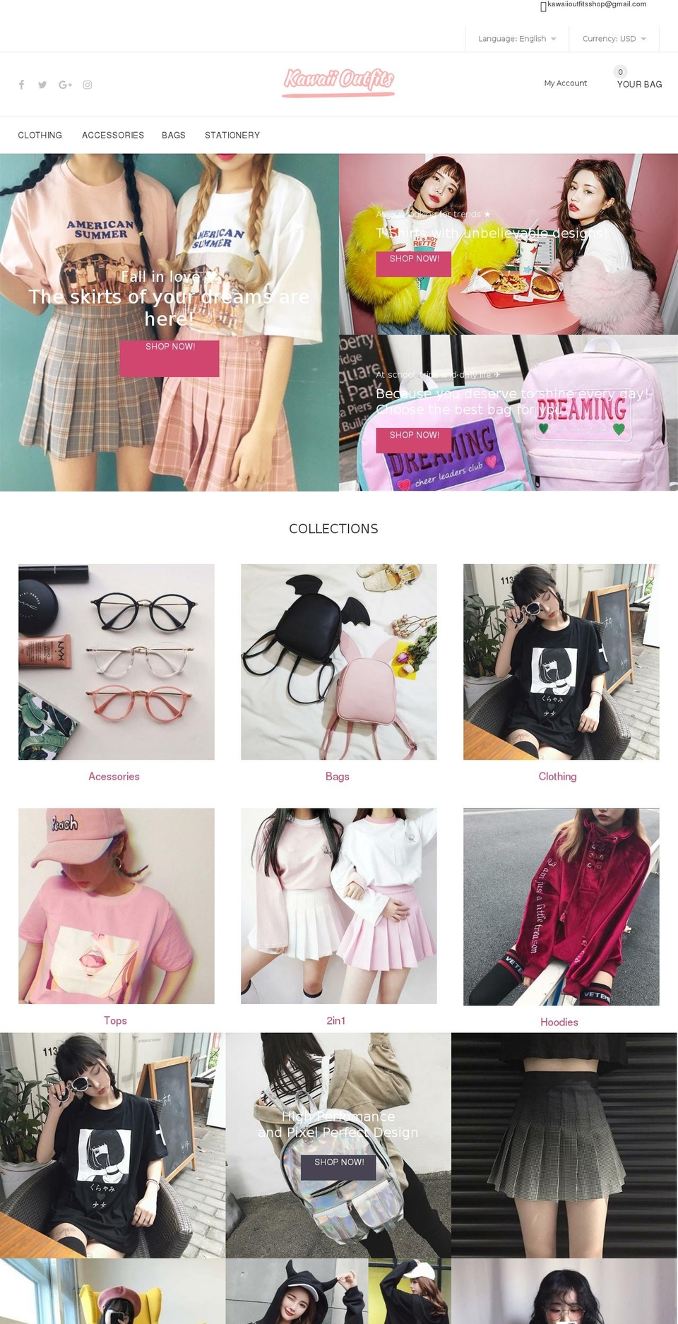 install-me-myshop-violet-gift Shopify theme site example kawaiioutfits.com