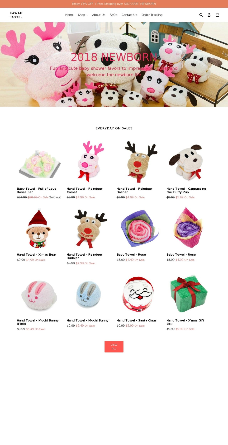 kawaiitowel.com — Shopify storefront screenshot