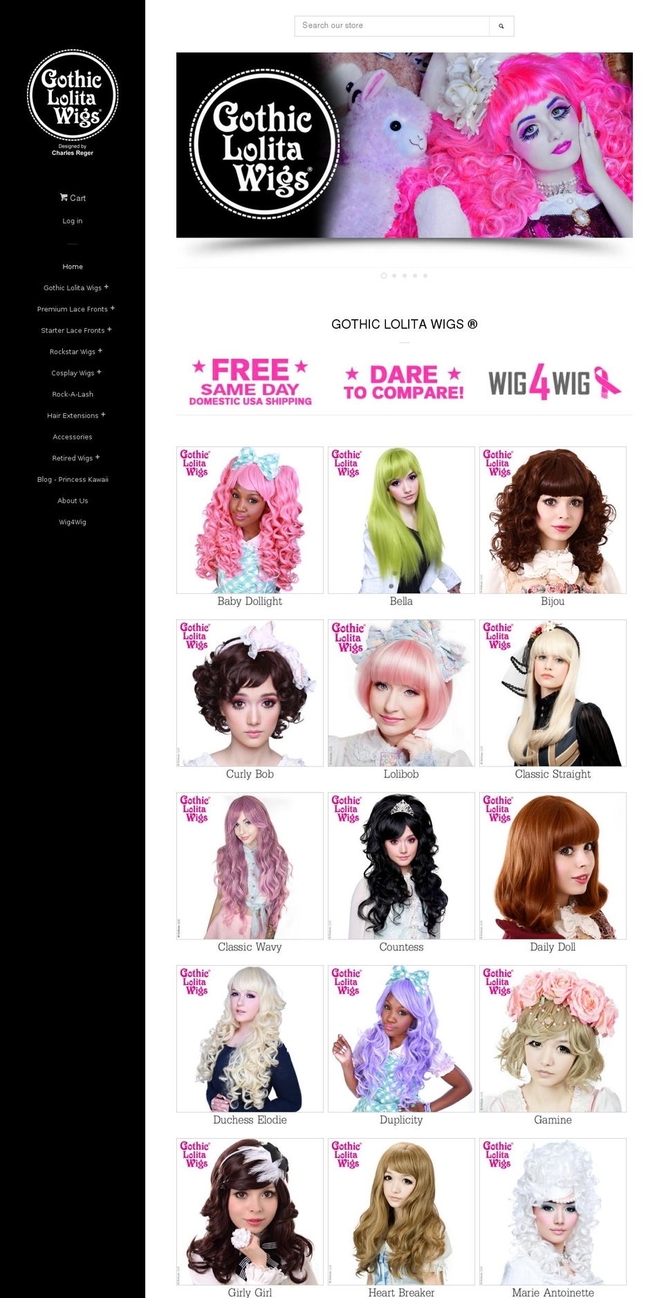 kawaiiwig.com shopify website screenshot