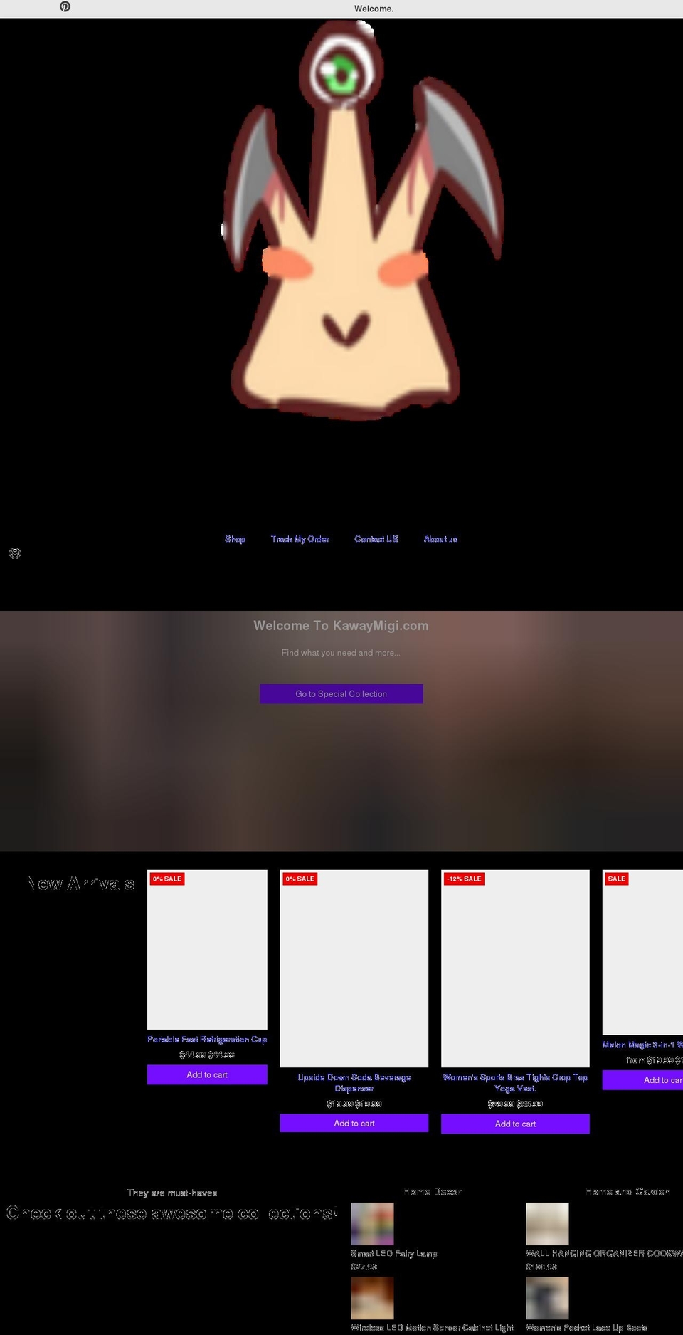 kawaymigi.com shopify website screenshot