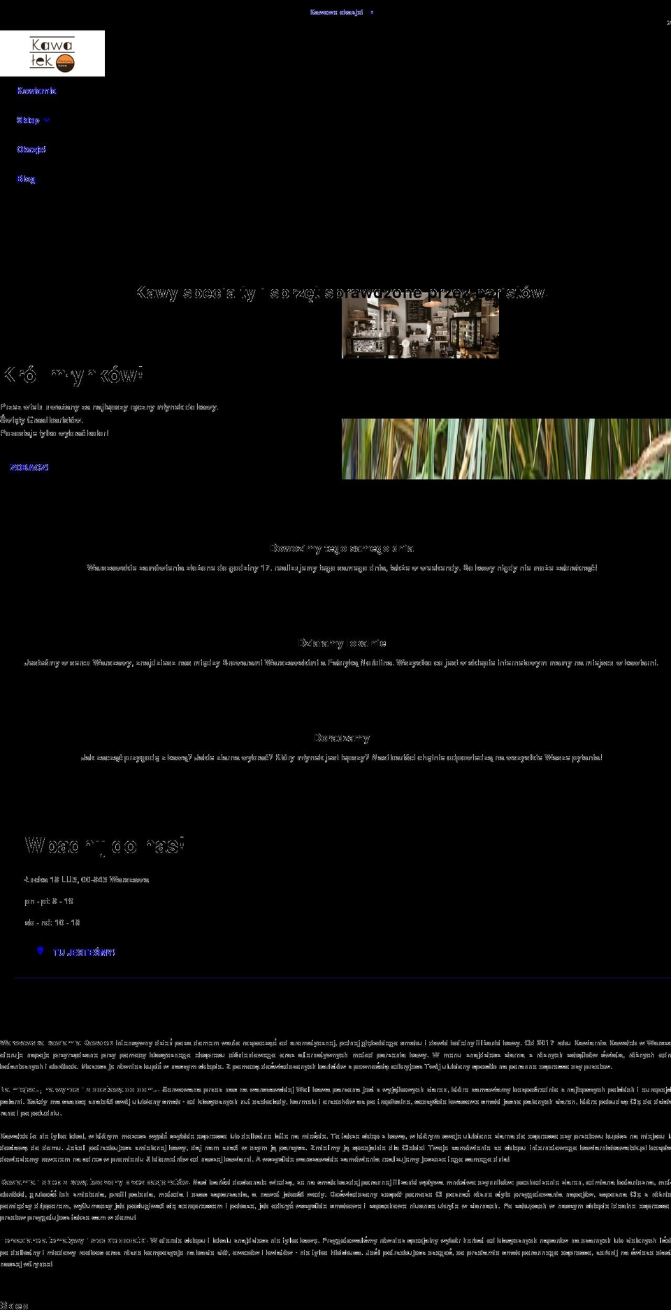 kawiarniakawalek.pl shopify website screenshot