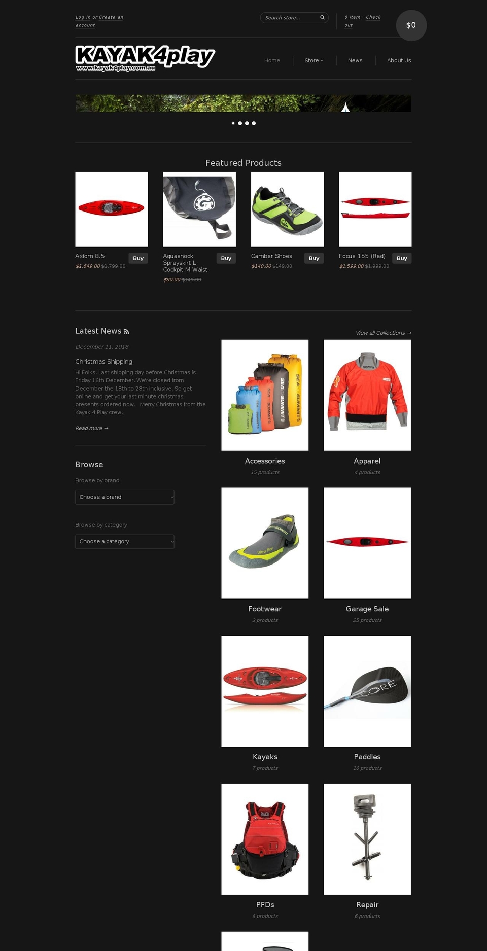 kayak4play.com.au shopify website screenshot