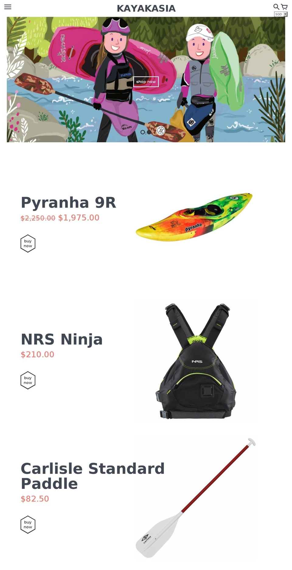 kayakasia-ps.com — Shopify storefront screenshot