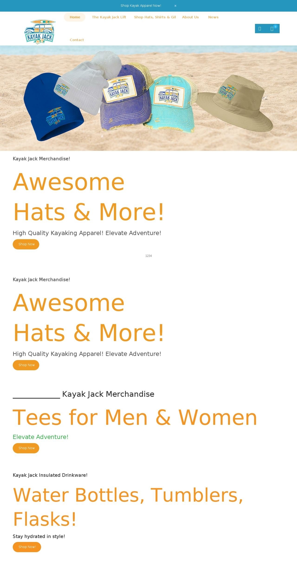 kayakjack.com shopify website screenshot