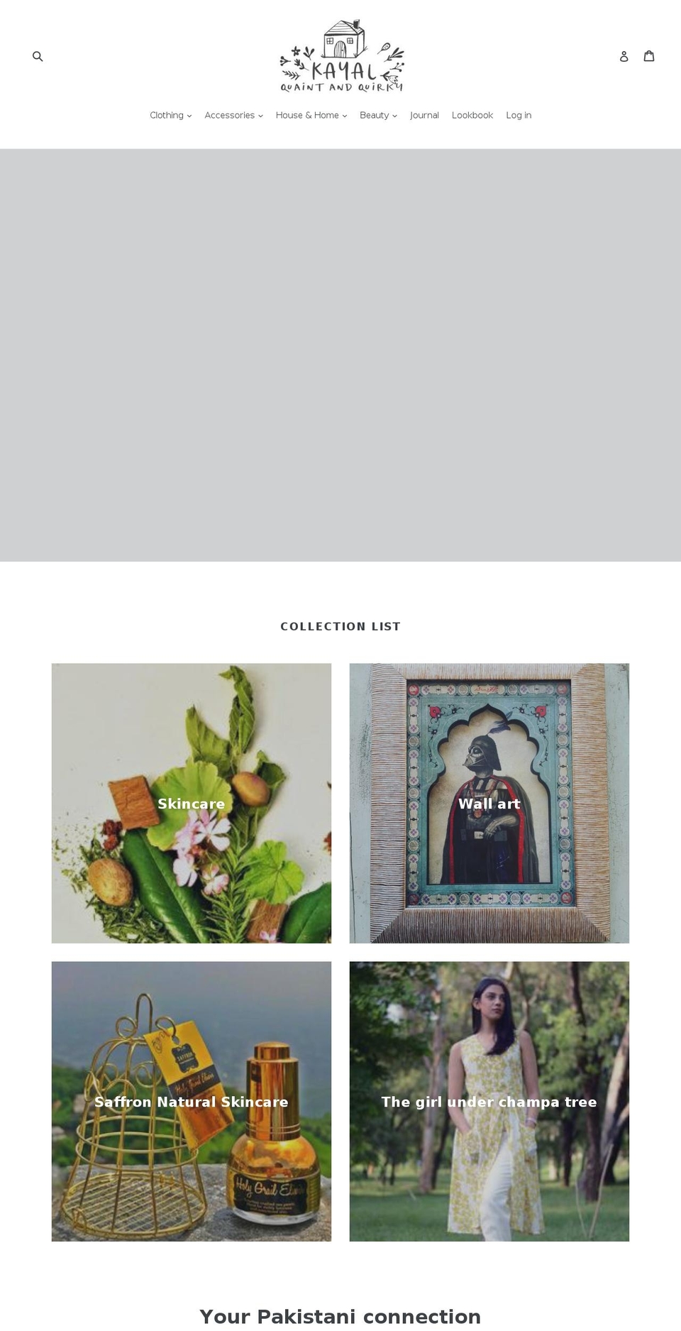 kayalhandmade.com — Shopify storefront screenshot