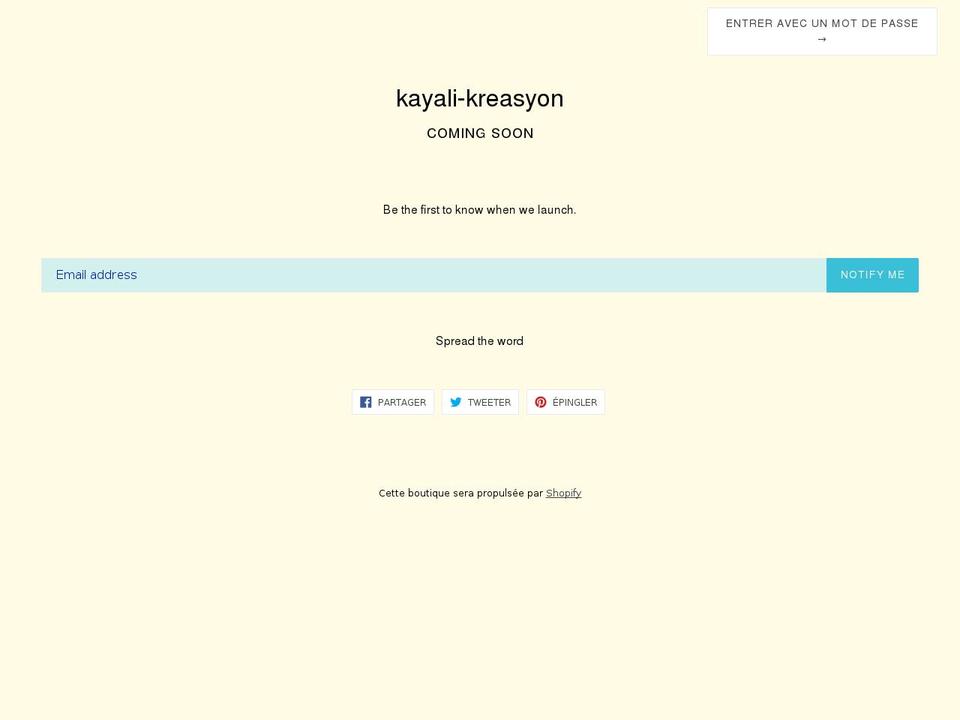 kayali-kreasyon.com shopify website screenshot