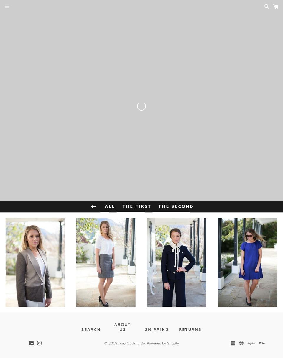 kayclothingco.com — Shopify storefront screenshot