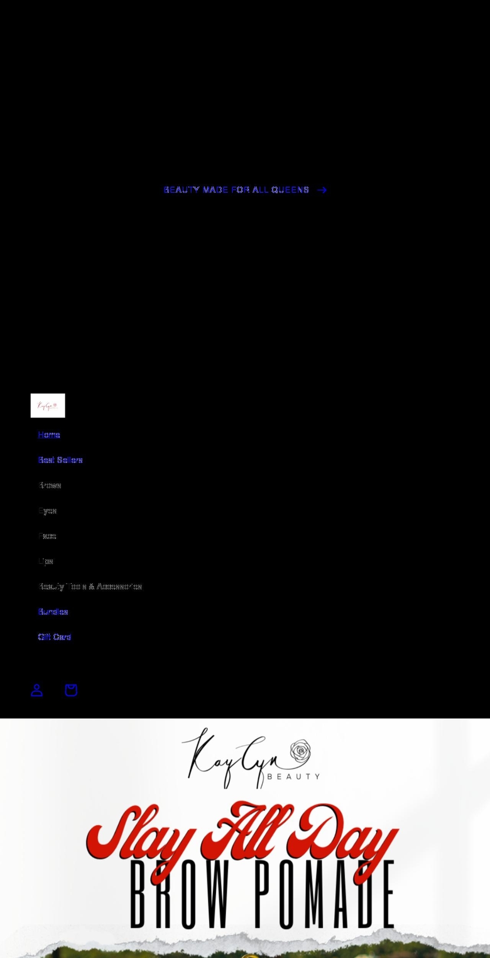 kaycynbeauty.com shopify website screenshot