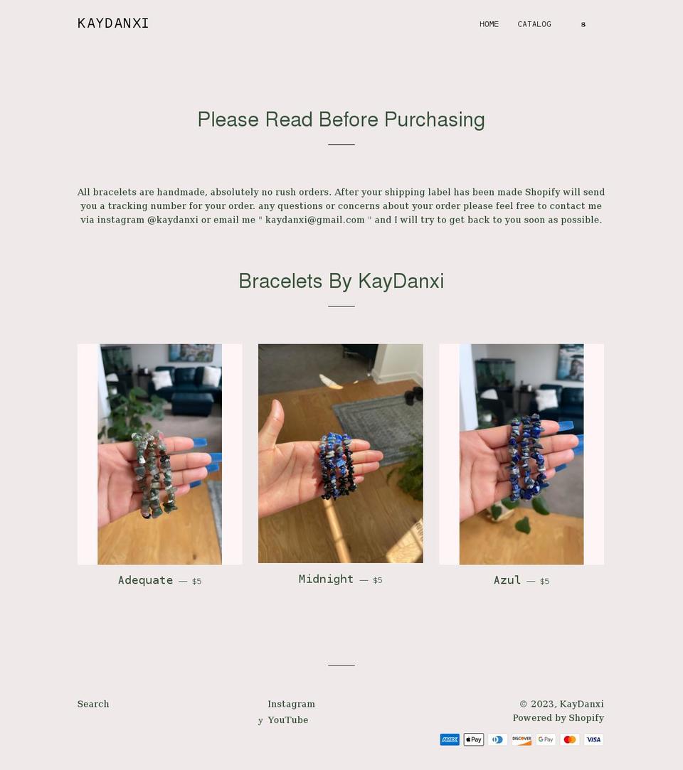 kaydanxi.com shopify website screenshot