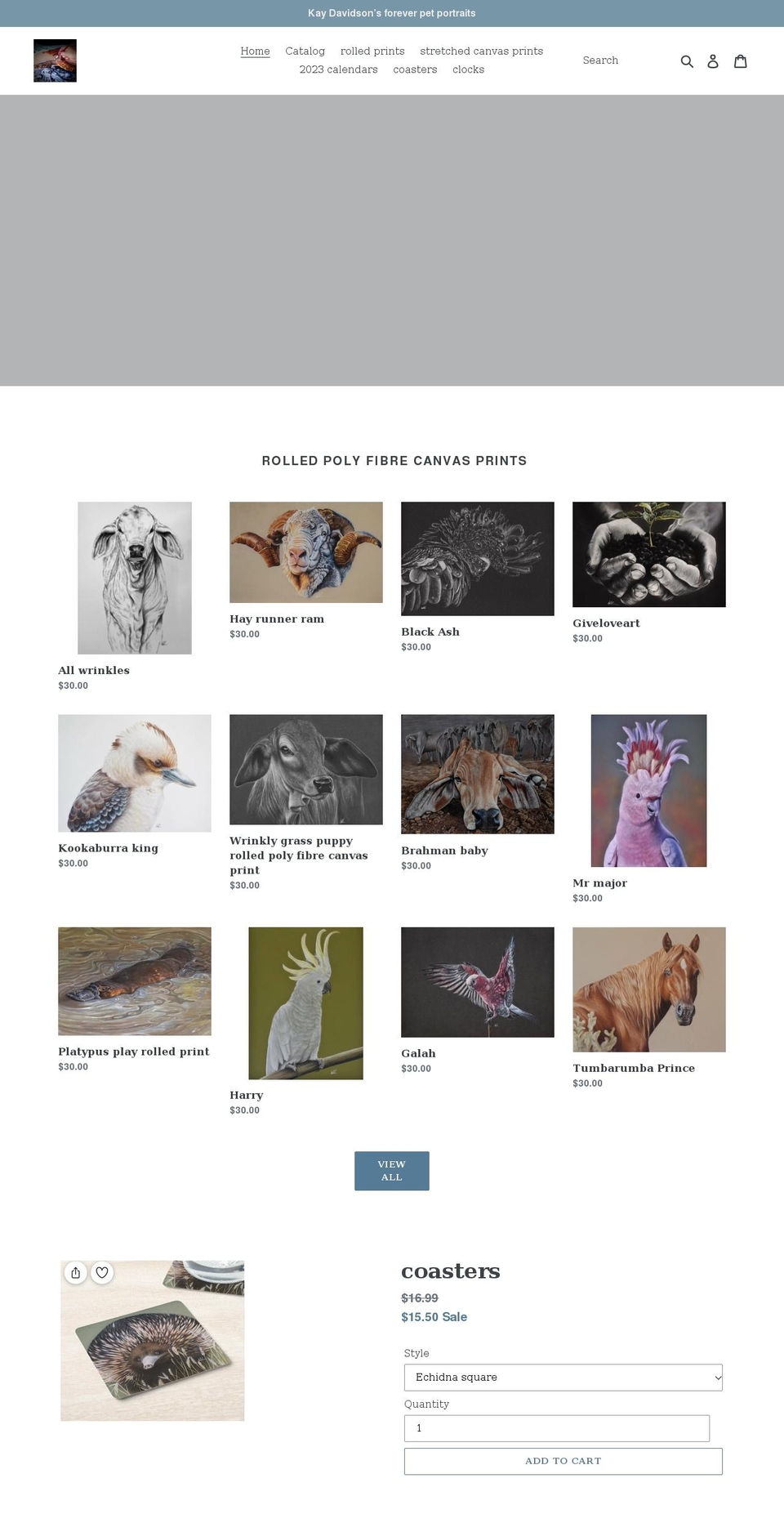 kaydavidsonsforeverpetportraits.com shopify website screenshot