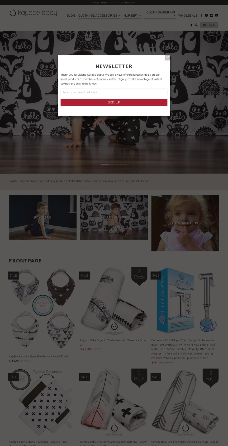 kaydeebaby.com shopify website screenshot