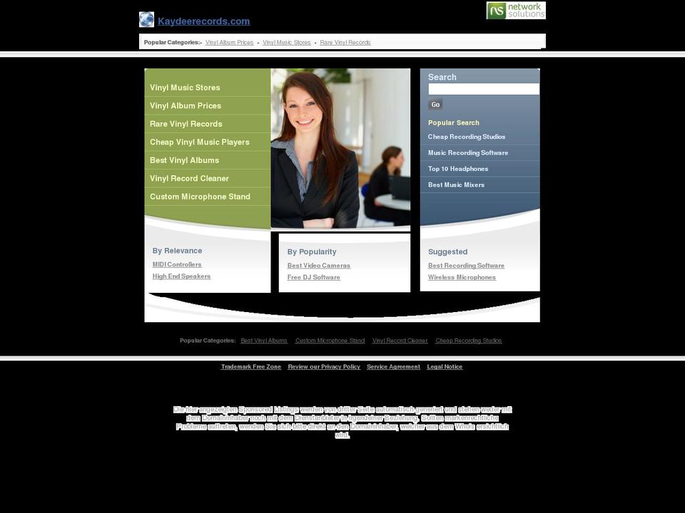 kaydeerecords.com shopify website screenshot
