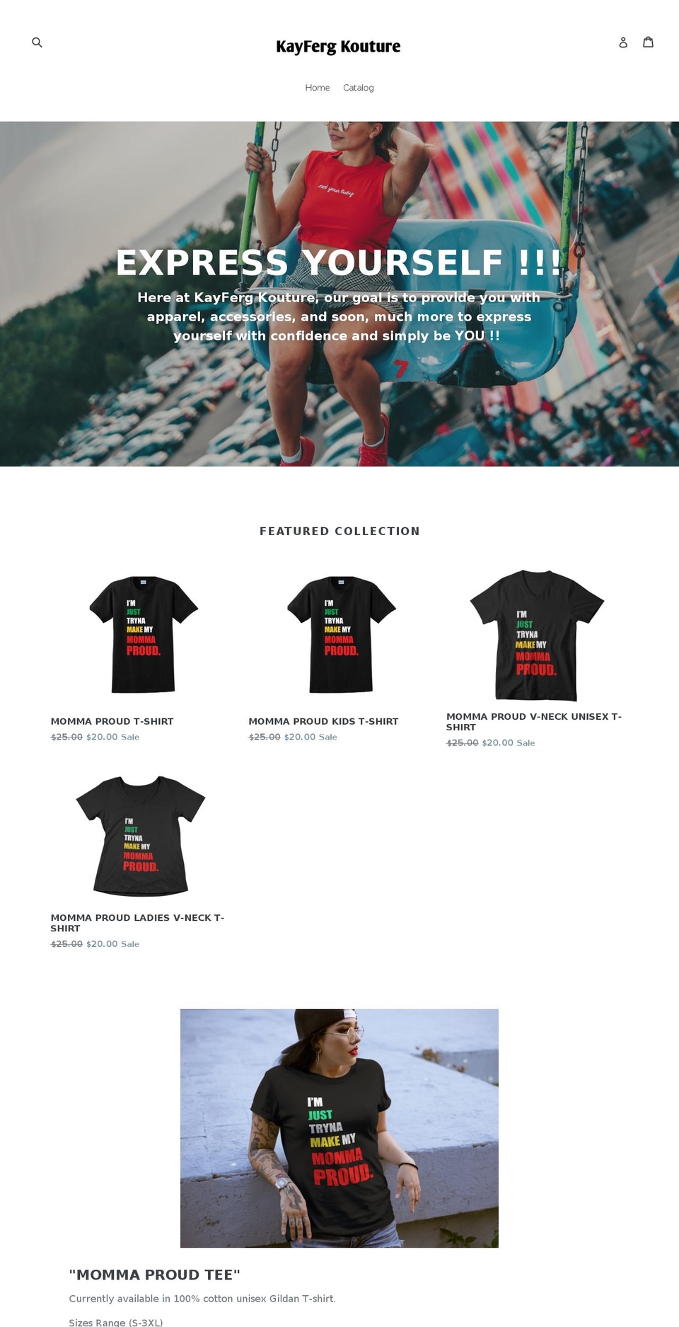 kayfergkouture.com — Shopify storefront screenshot