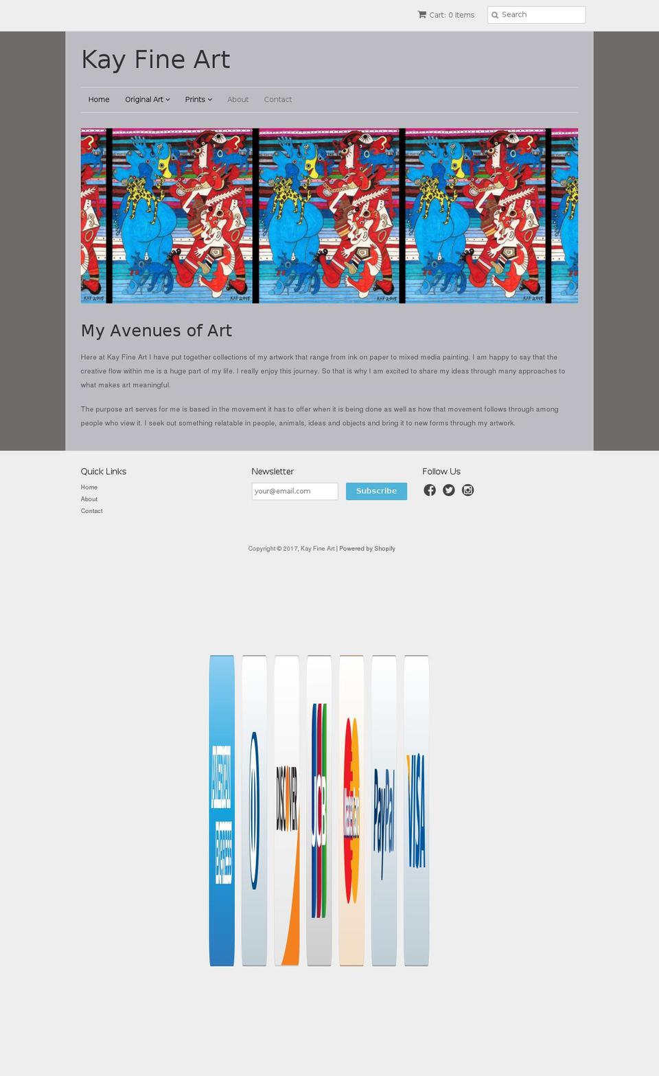 kayfineart.com shopify website screenshot