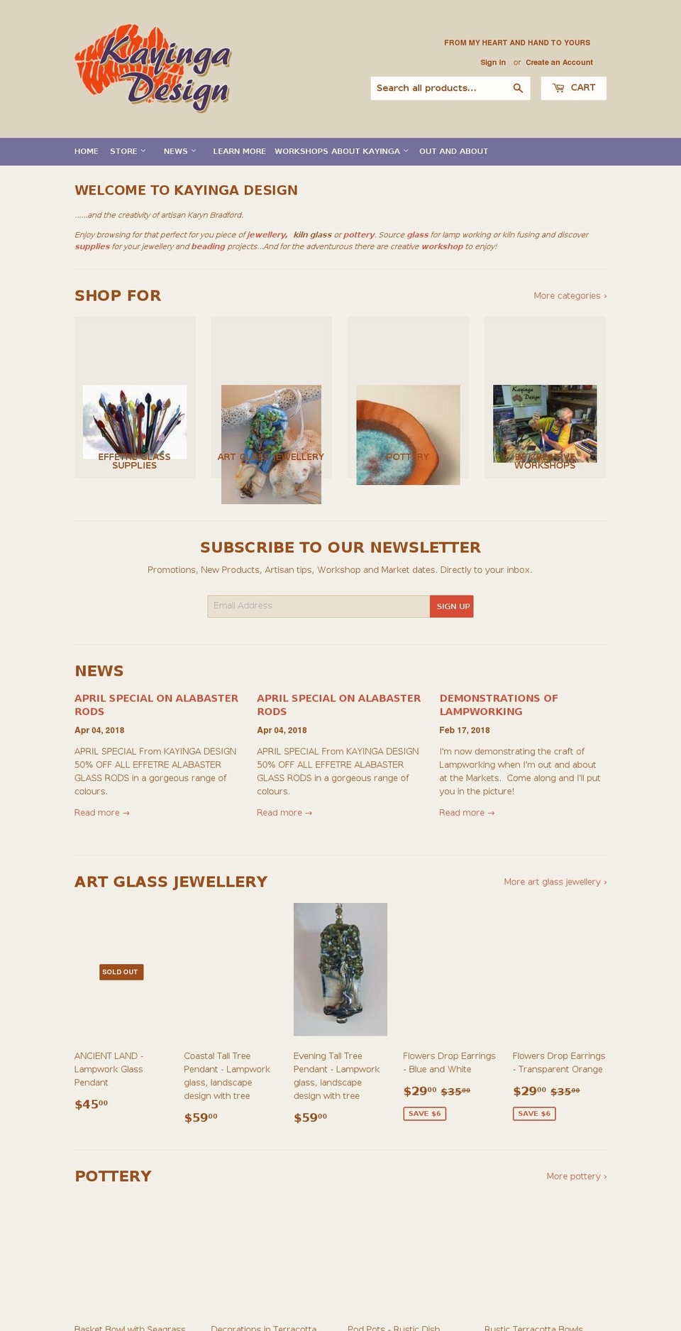 kayinga.com — Shopify storefront screenshot