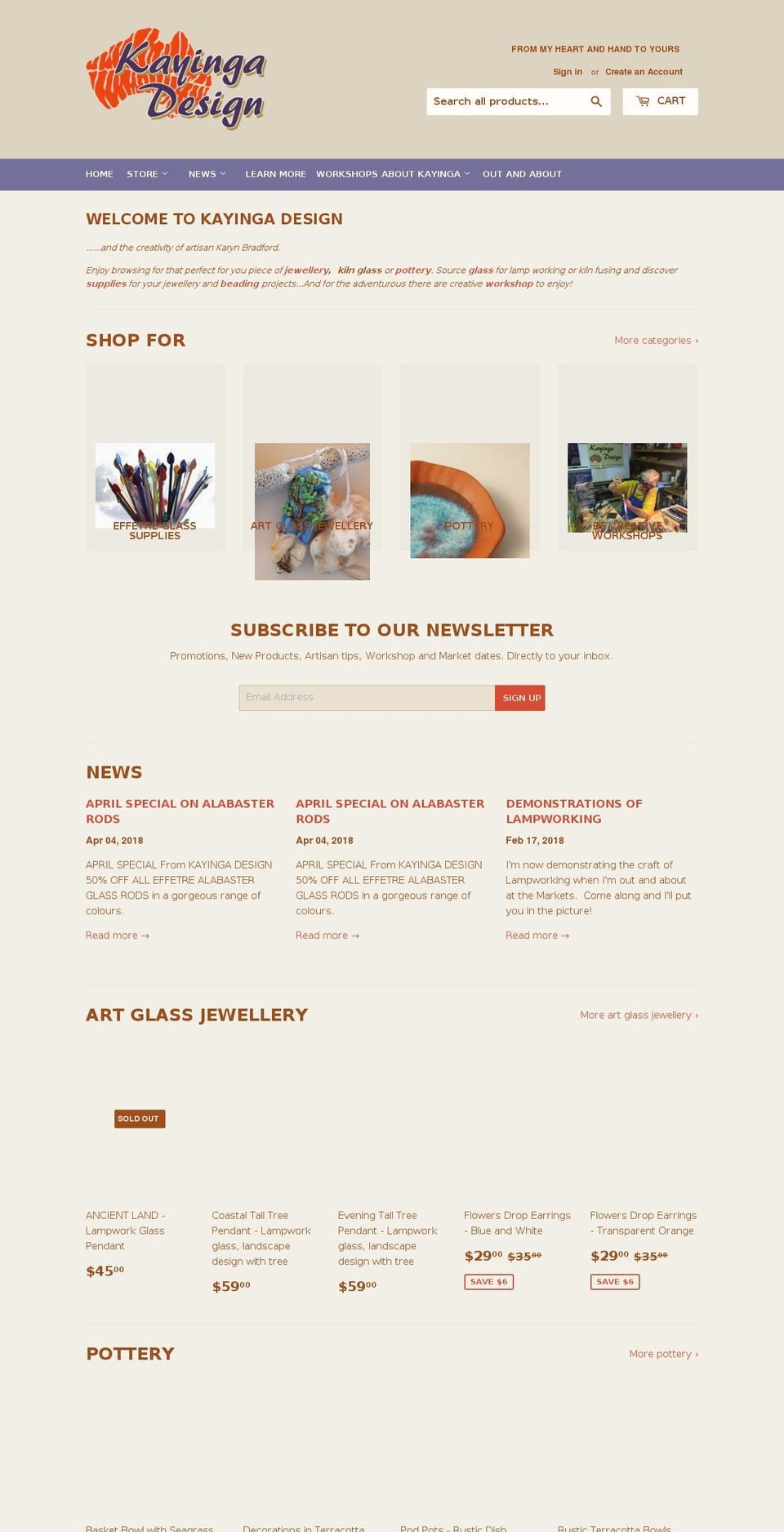 kayingadesign.com — Shopify storefront screenshot