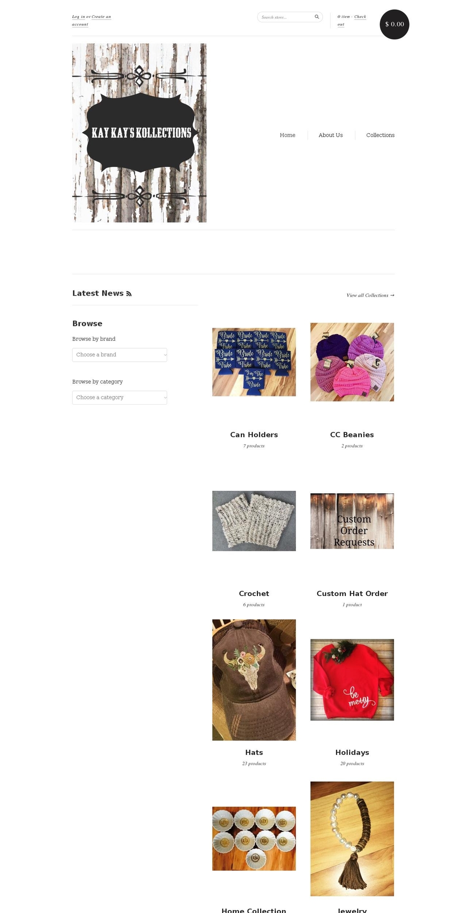 kaykayskollections.com — Shopify storefront screenshot
