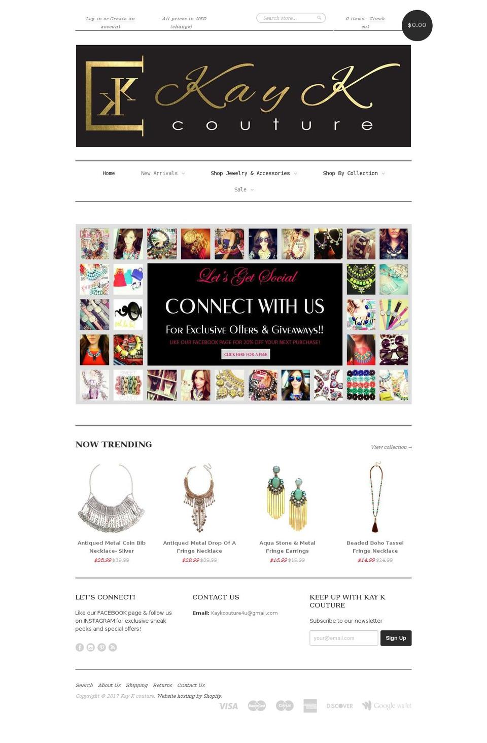 kaykcouture.com shopify website screenshot