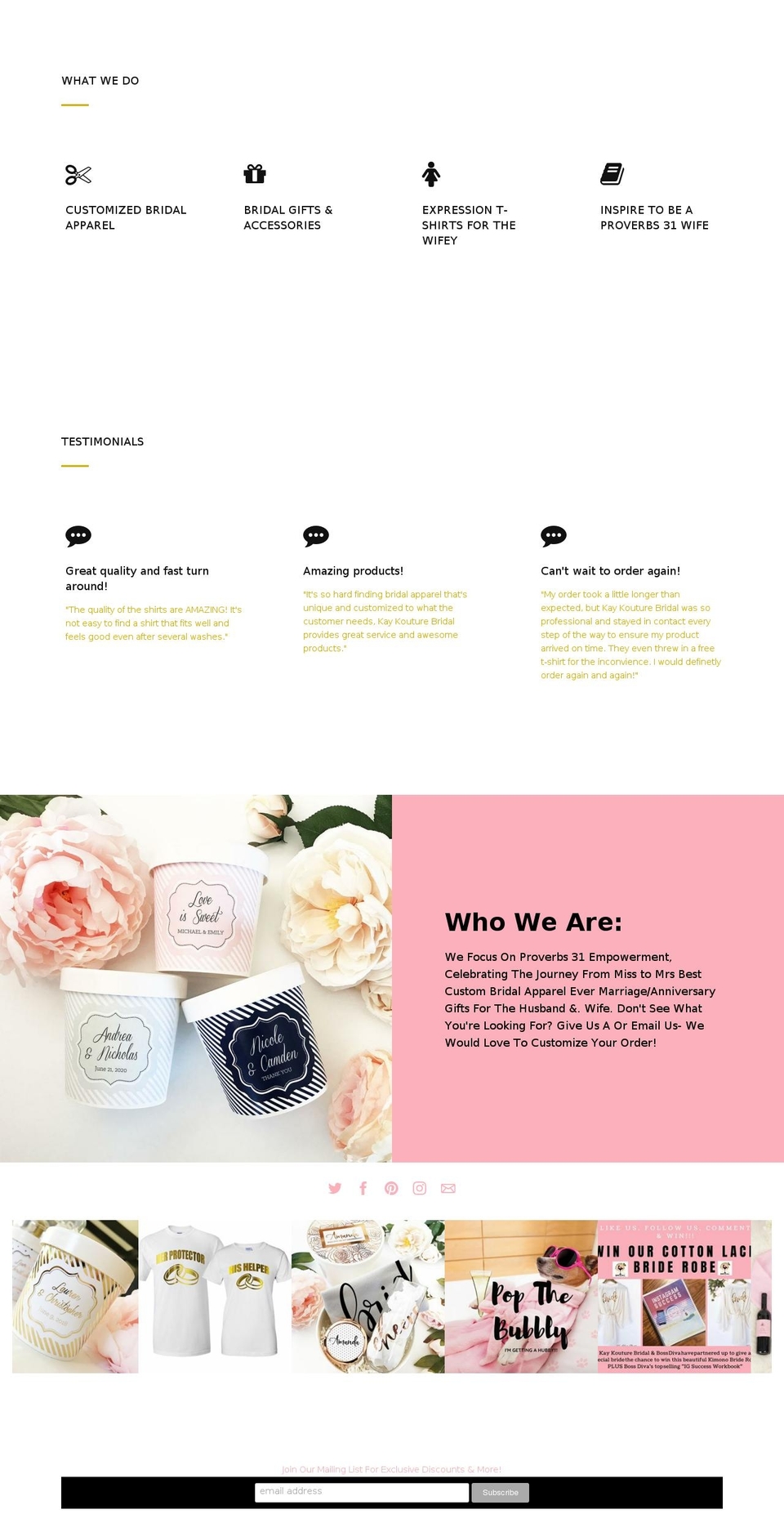 kaykouturebridal.com — Shopify storefront screenshot