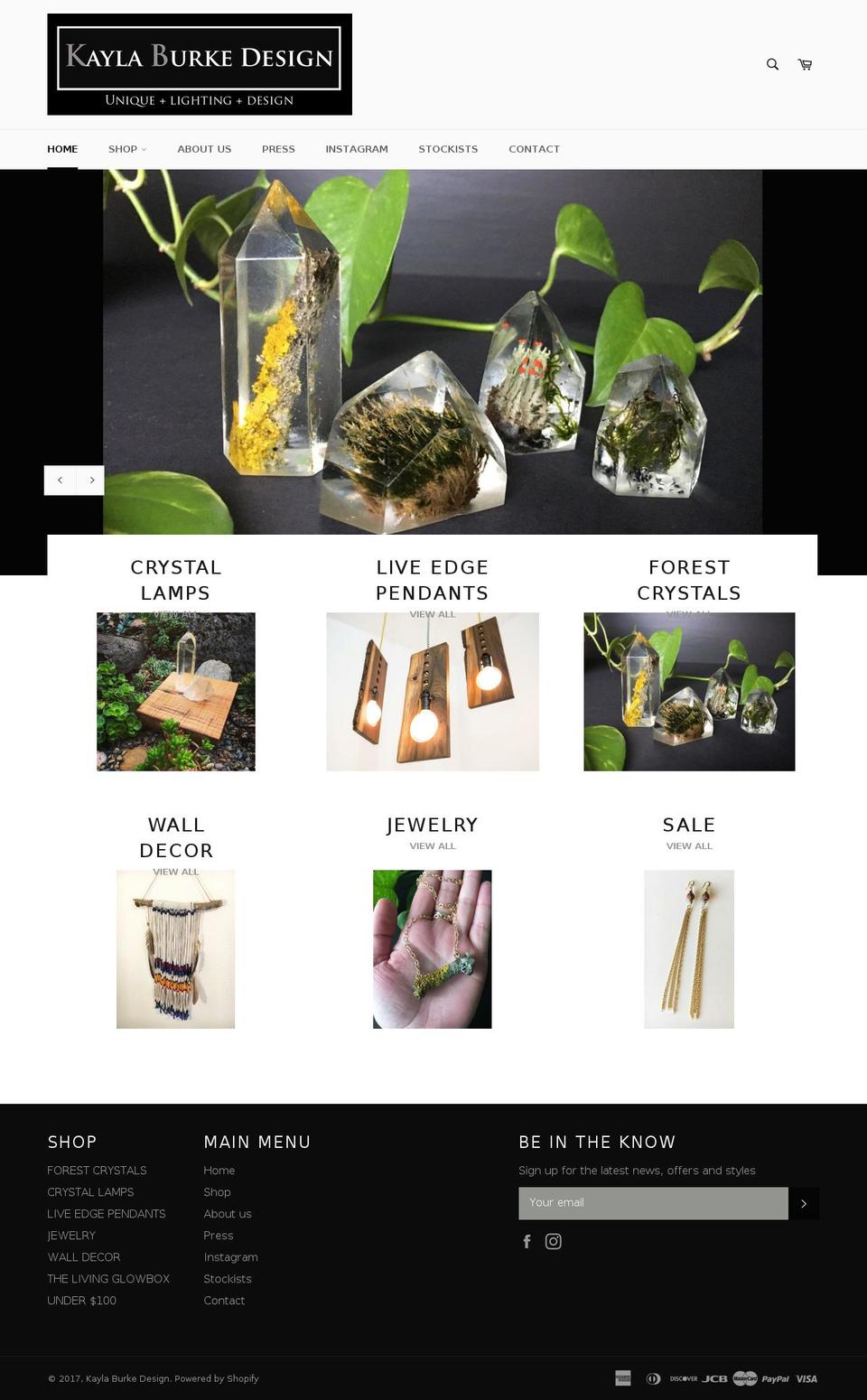 kaylaburkedesign.com shopify website screenshot