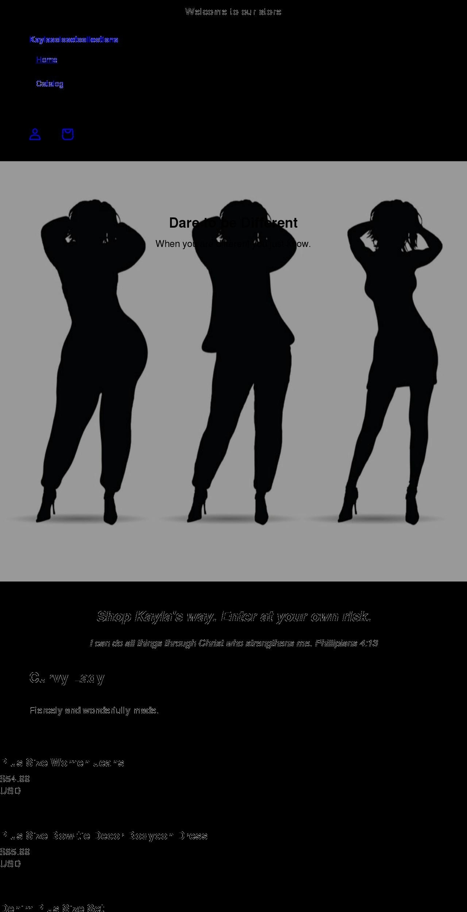 kaylasclosetcollections.com shopify website screenshot