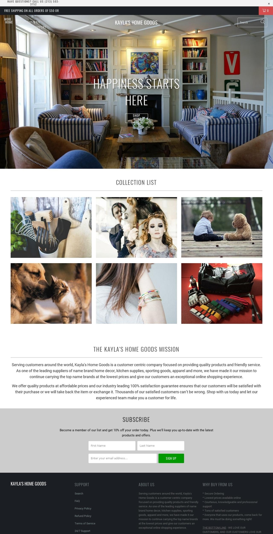 turbo-3-1-0 Shopify theme site example kaylashomegoods.com