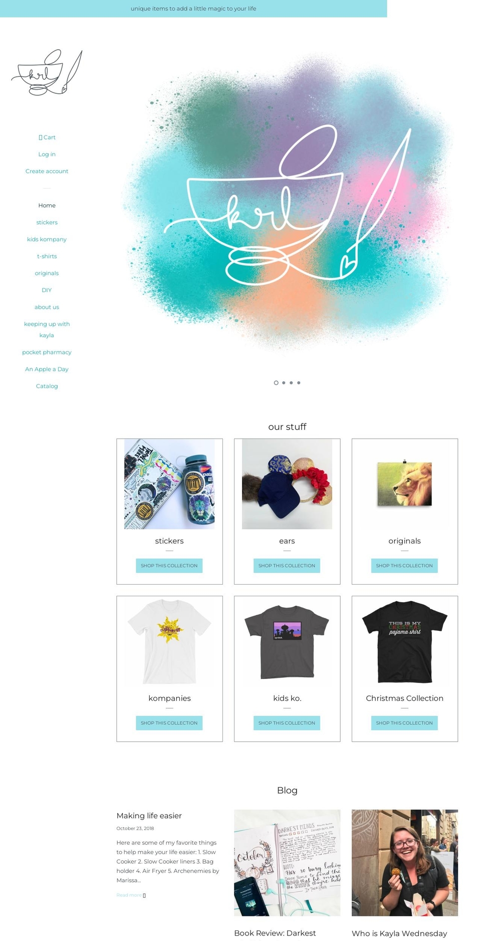 kaylaskompany.com shopify website screenshot