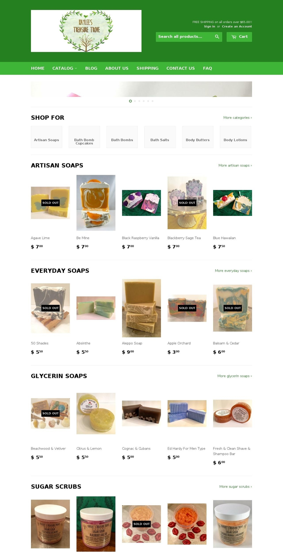 kayleestreasuretrove.com — Shopify storefront screenshot