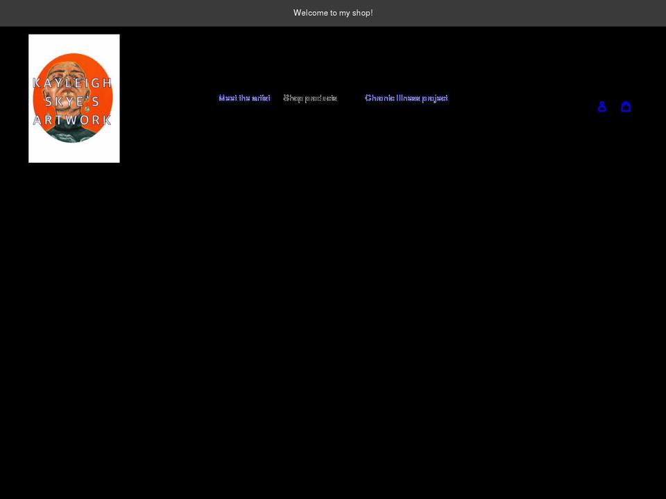 kayleighskyesartwork.co.uk shopify website screenshot