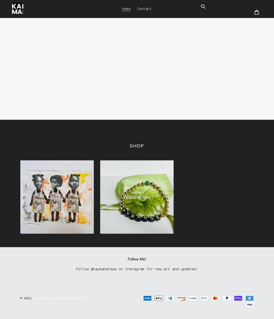 kaymahdraws.com shopify website screenshot