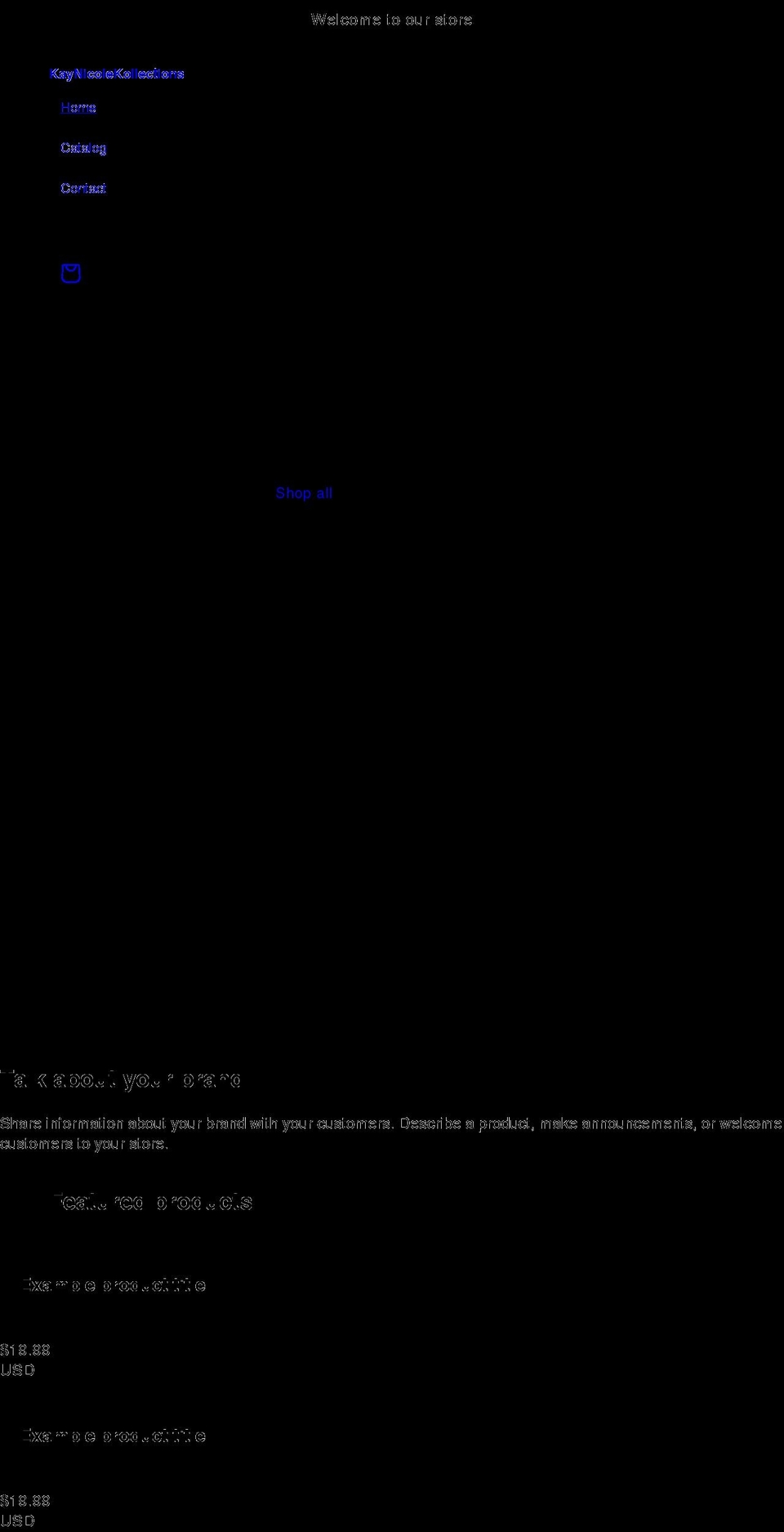 kaynicolekollections.com shopify website screenshot