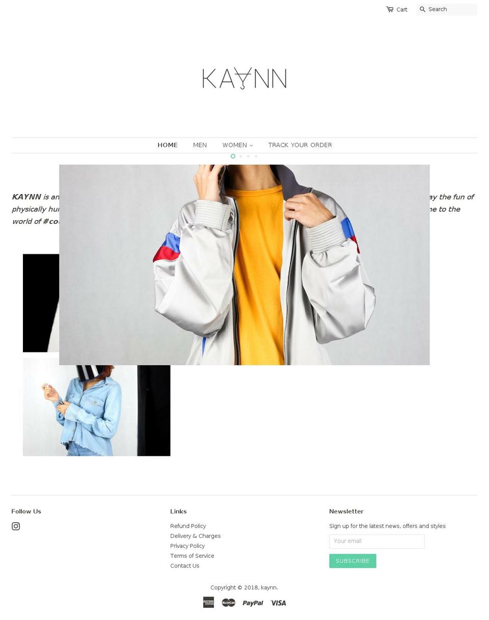 kaynn.com shopify website screenshot