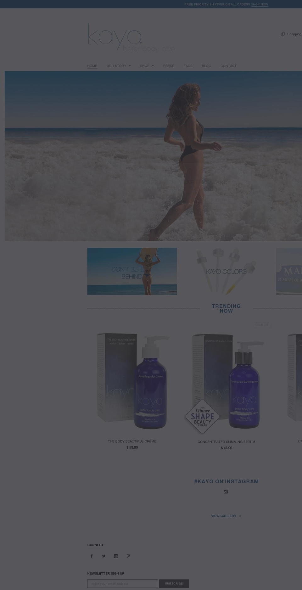 kayobetterbody.com shopify website screenshot