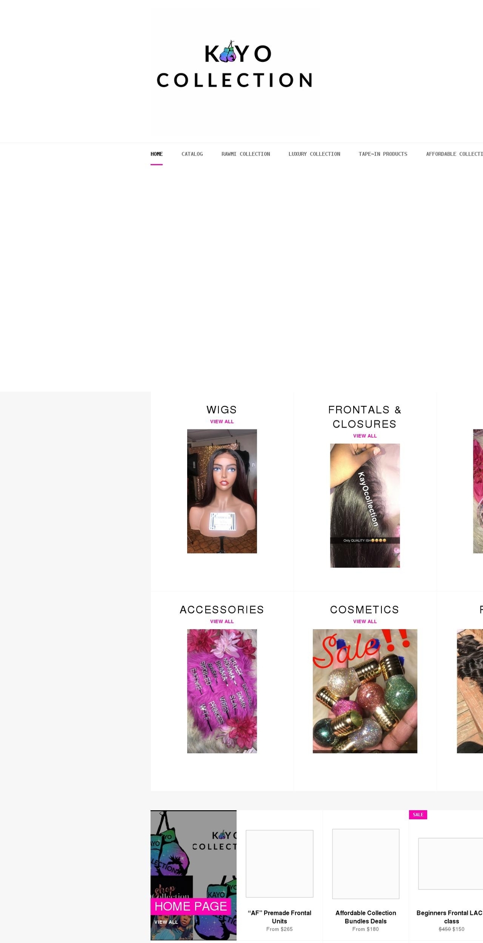 kayocollection.com shopify website screenshot