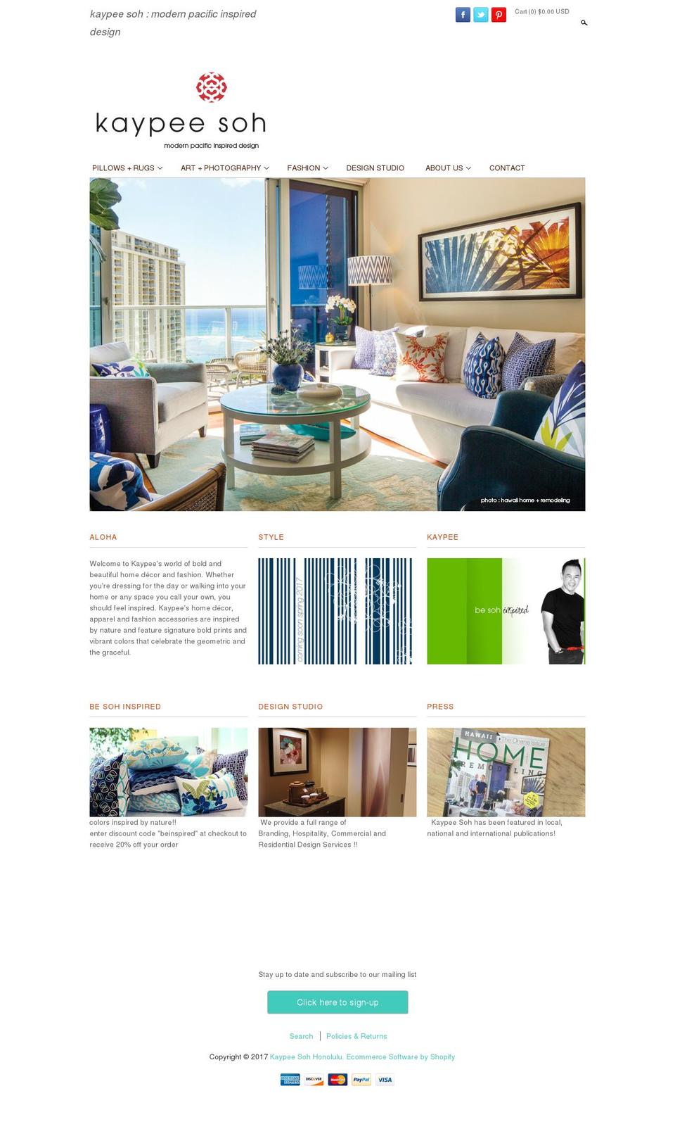 kaypeesoh.com shopify website screenshot