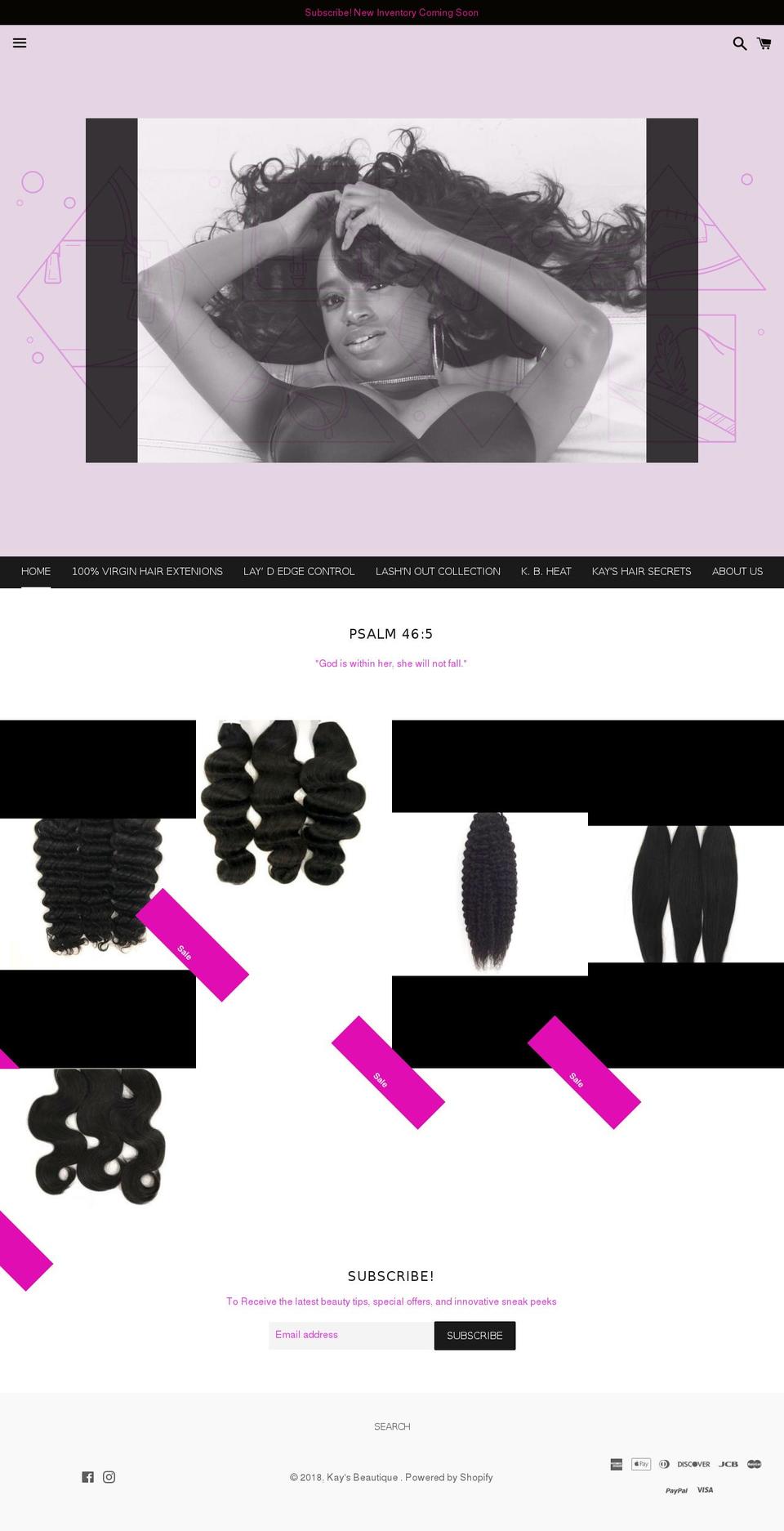 kaysbeautique.com — Shopify storefront screenshot