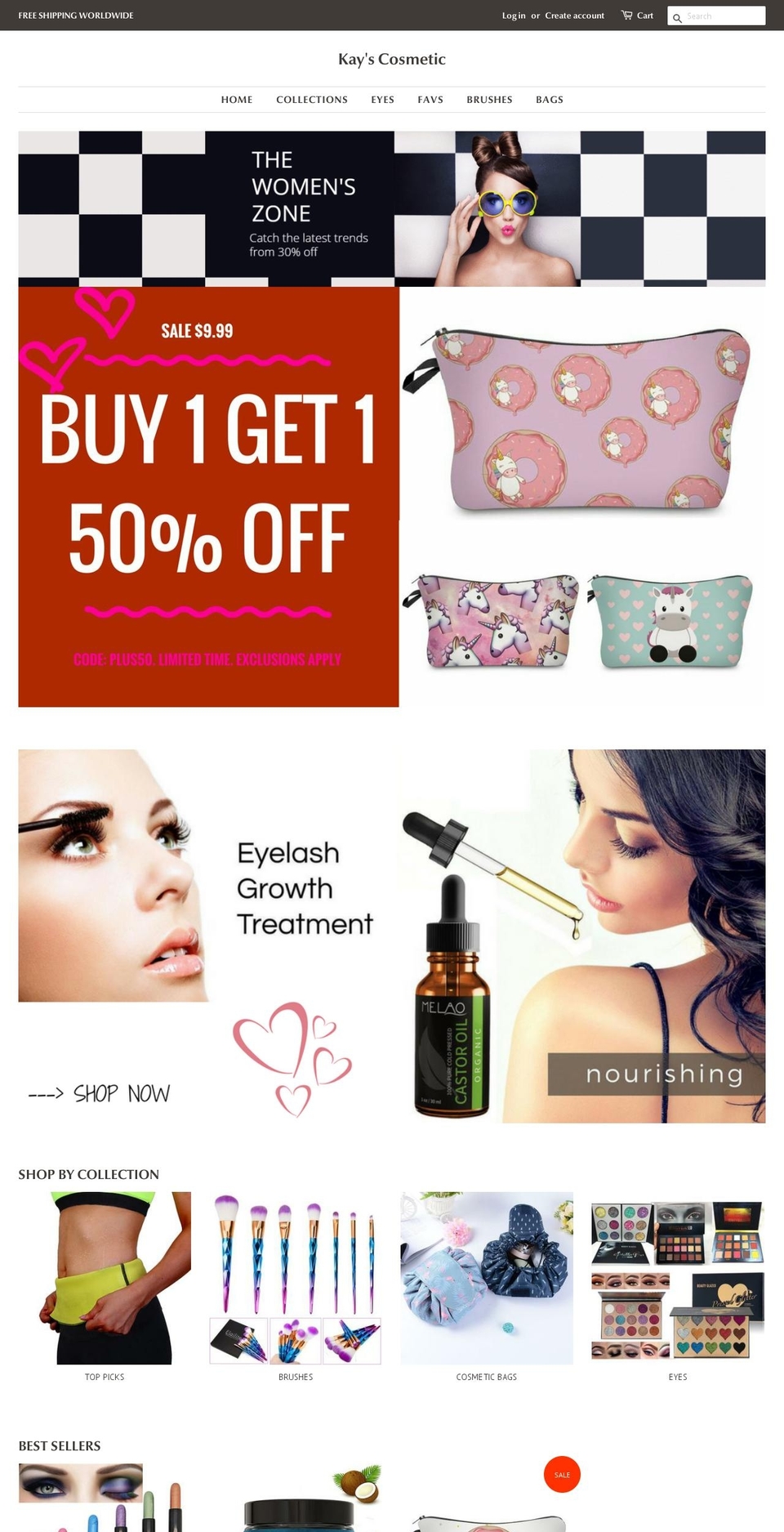kayscosmetics.com — Shopify storefront screenshot