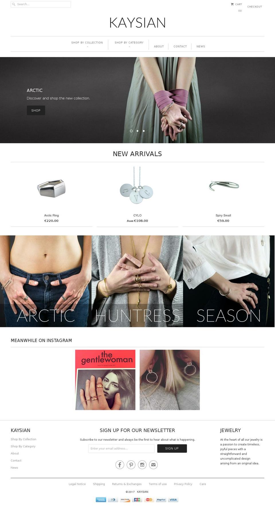 kaysian.com shopify website screenshot