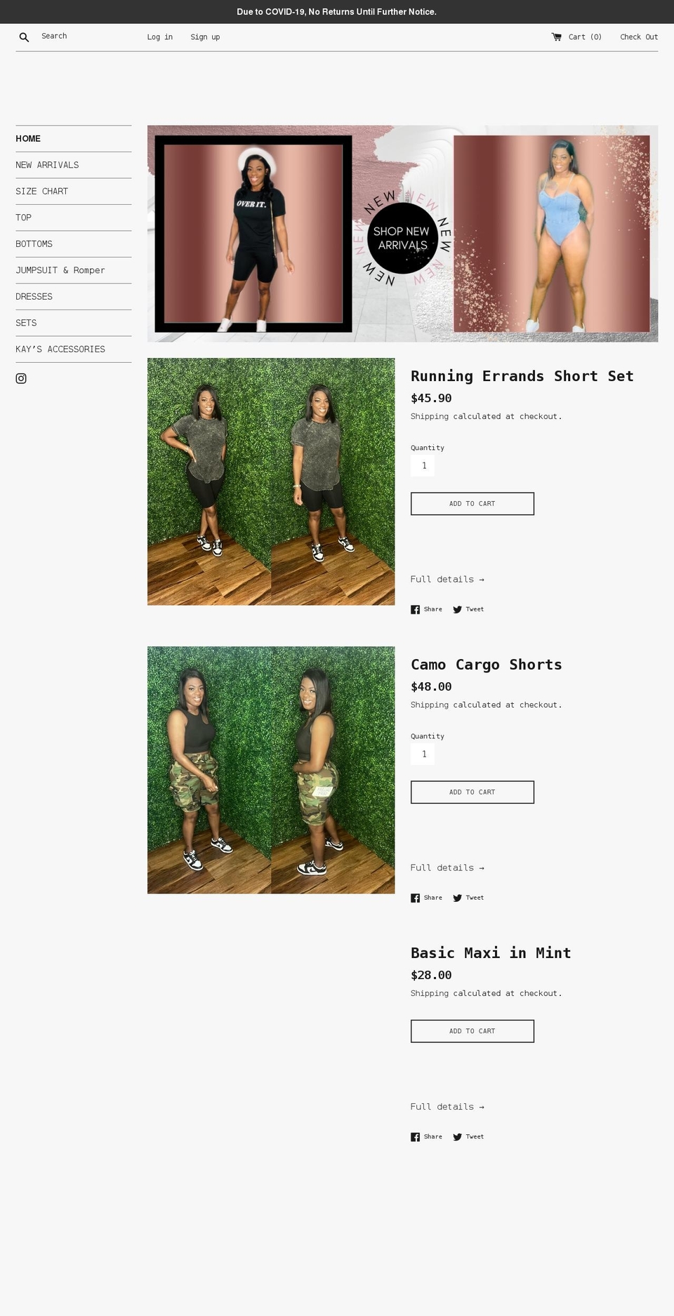 kayskouture.co shopify website screenshot