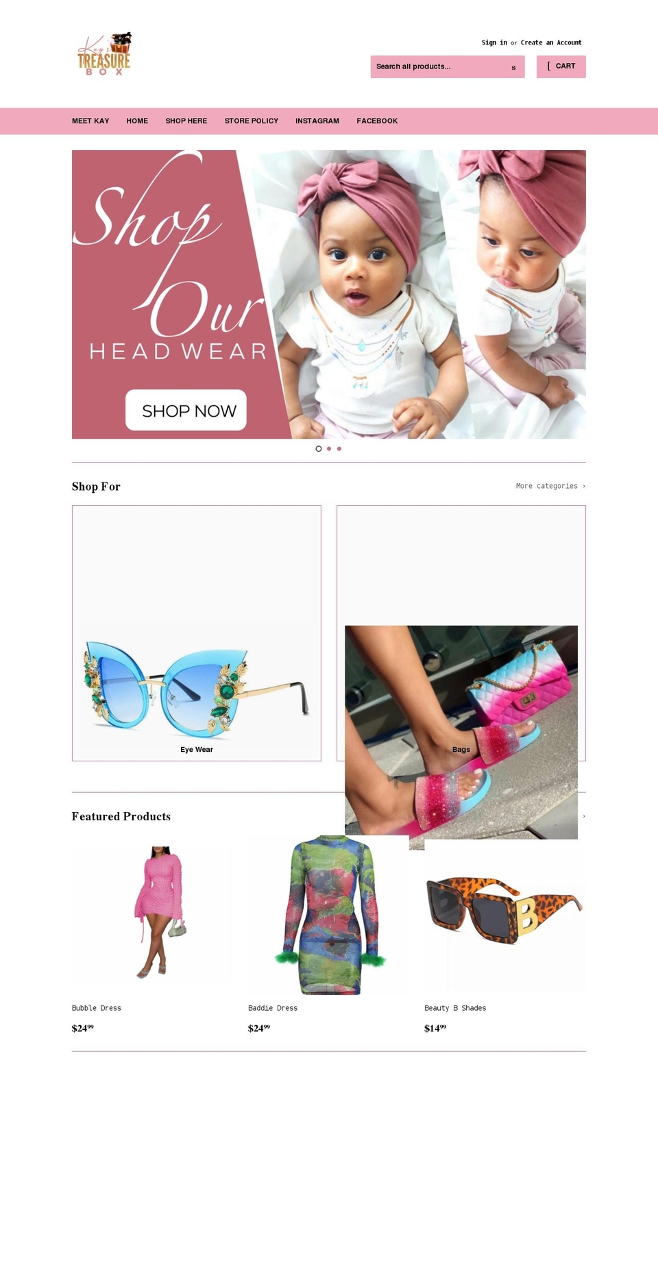 kaystreasurebox.com shopify website screenshot